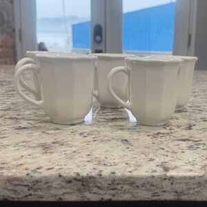 Pfaltzgraff Heritage Classic White Mugs Set of 5